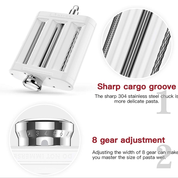 Antree Pasta Maker Attachment 3 in 1 Set for KitchenAid Stand Mixers New - Picture 4 of 6